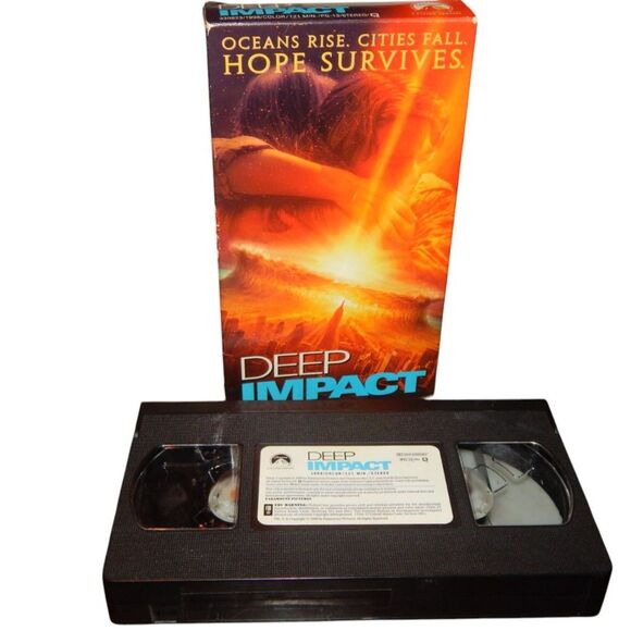 DEEP IMPACT vintage VHS Morgan Freeman Tea Leoni Elijah Wood Robert Duvall - Picture 2 of 7